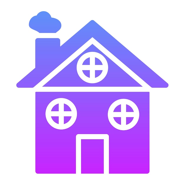 Ilustración del icono vectorial de la cabaña de invierno del conjunto de iconos de invierno