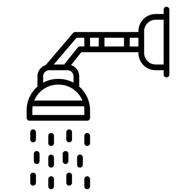 Ilustración del icono vectorial de la cabeza de ducha del conjunto de iconos de artículos para el hogar