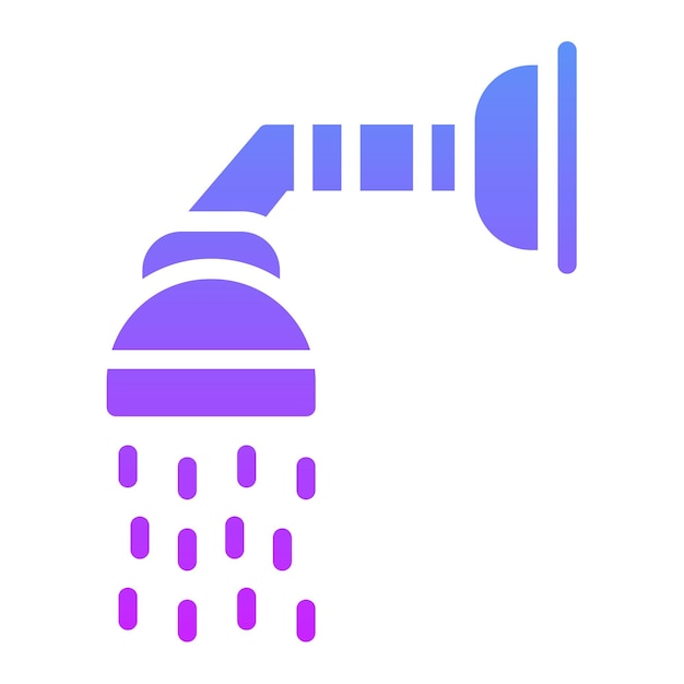 Ilustración del icono vectorial de la cabeza de ducha del conjunto de iconos de artículos para el hogar
