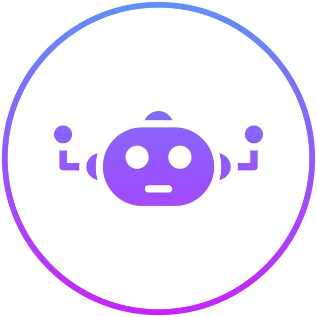 Ilustración del icono vectorial de la cabeza del robot del conjunto de iconos de robótica