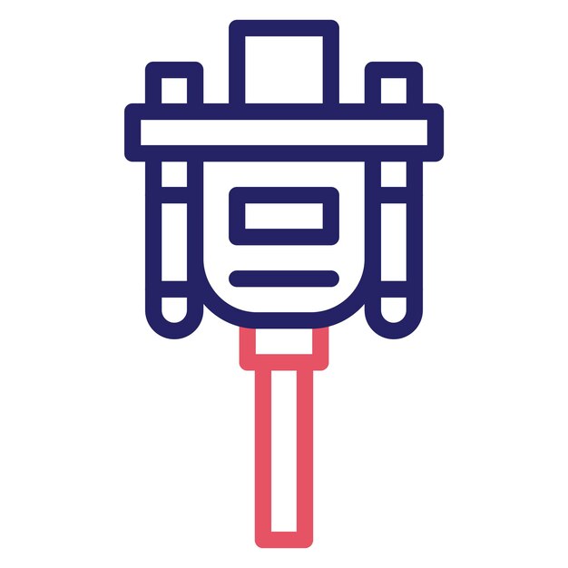 Ilustración del icono vectorial de cable Vga del conjunto de iconos de computadora y hardware