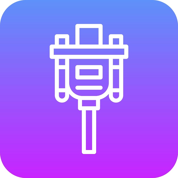 Ilustración del icono vectorial de cable Vga del conjunto de iconos de computadora y hardware