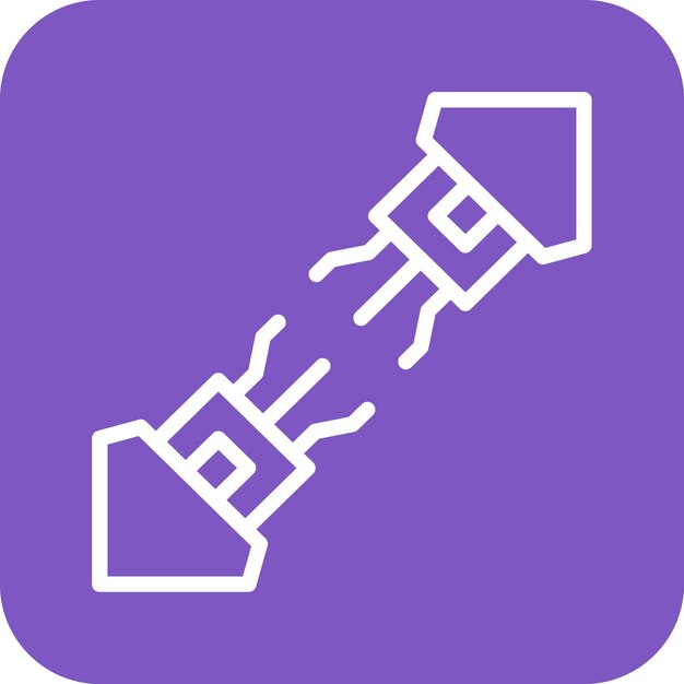Ilustración del icono vectorial de cables de conexión del conjunto de iconos de herramientas de electricista