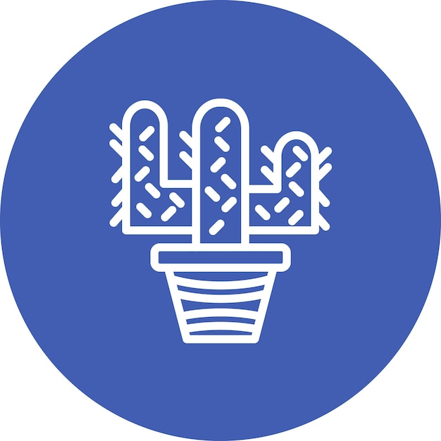 Ilustración del icono vectorial de cactus del conjunto de iconos del desierto