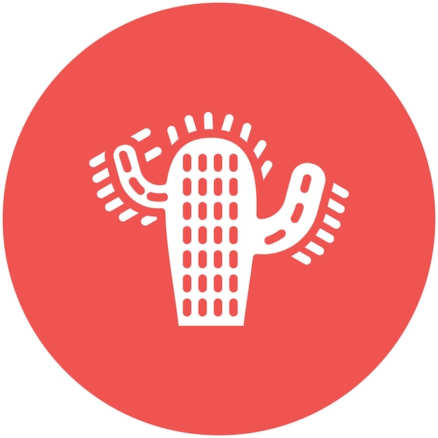 Ilustración del icono vectorial de cactus del conjunto de iconos de flores