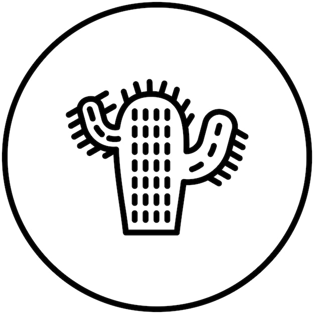 Ilustración del icono vectorial de cactus del conjunto de iconos de flores
