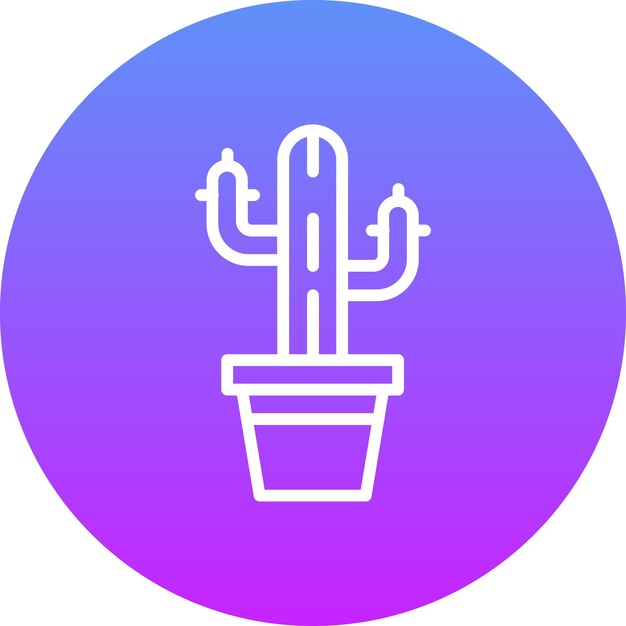 Ilustración del icono vectorial de cactus del conjunto de iconos del Oeste Salvaje