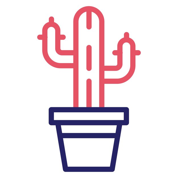 Ilustración del icono vectorial de cactus del conjunto de iconos del Oeste Salvaje