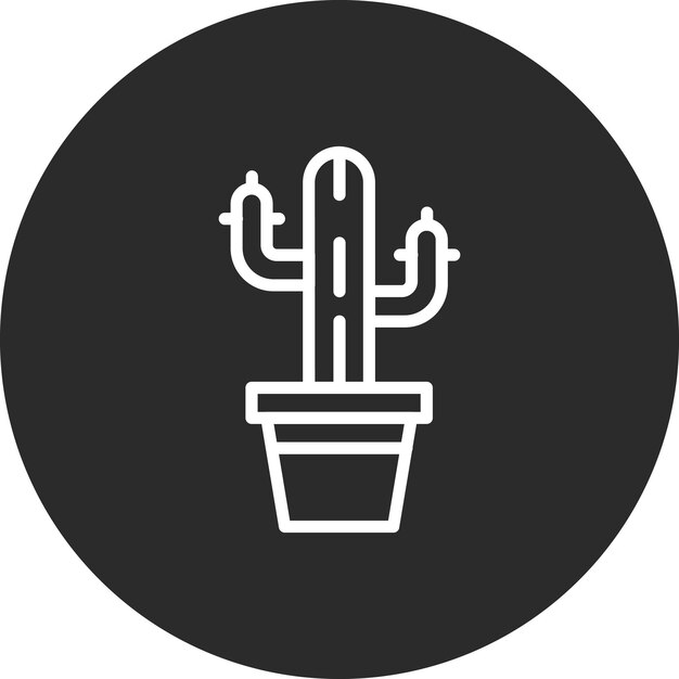 Ilustración del icono vectorial de cactus del conjunto de iconos del Oeste Salvaje