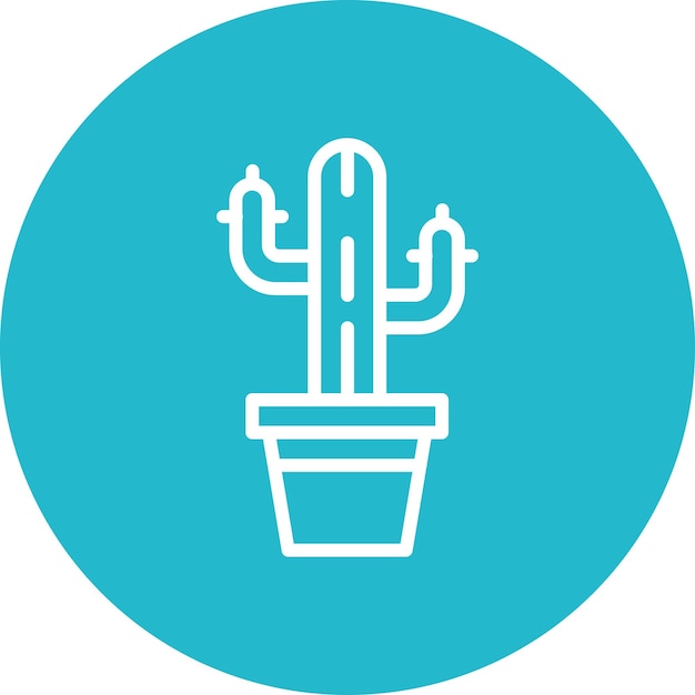Ilustración del icono vectorial de cactus del conjunto de iconos del Oeste Salvaje
