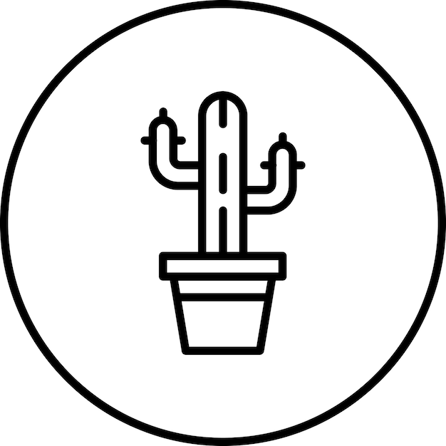 Ilustración del icono vectorial de cactus del conjunto de iconos del Oeste Salvaje