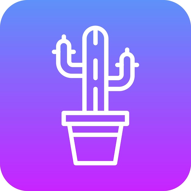 Ilustración del icono vectorial de cactus del conjunto de iconos del Oeste Salvaje