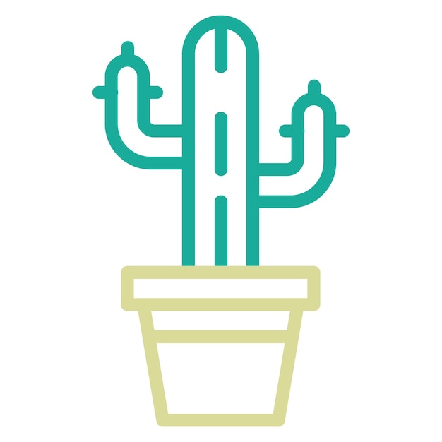Ilustración del icono vectorial de cactus del conjunto de iconos del Oeste Salvaje