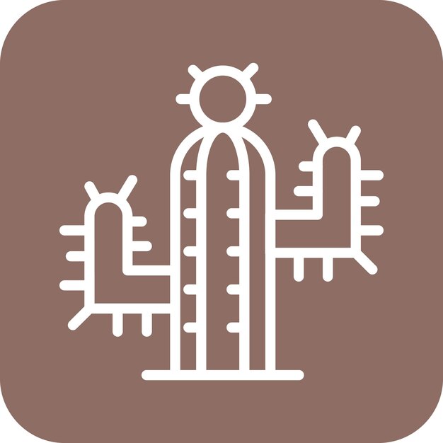 Ilustración del icono vectorial del cactus del conjunto de iconos de la vida familiar