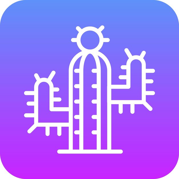 Ilustración del icono vectorial del cactus del conjunto de iconos de la vida familiar