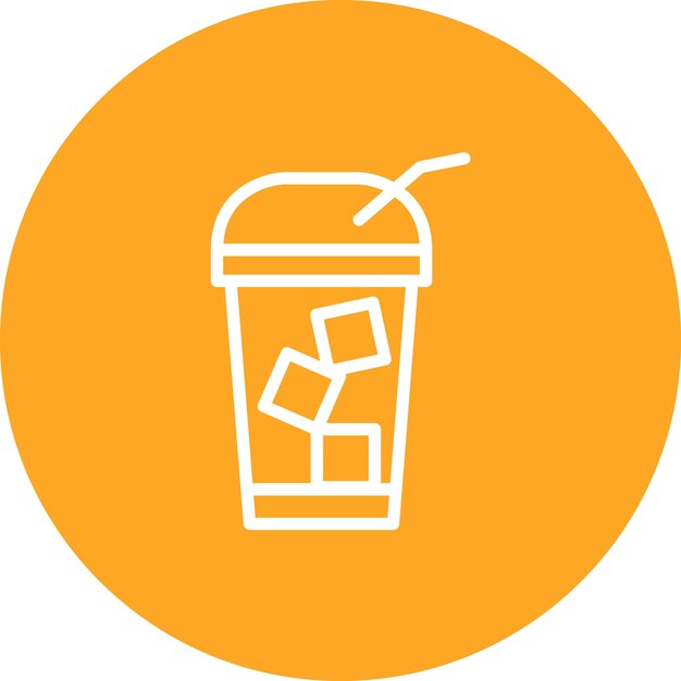 Ilustración del icono vectorial de café frío del conjunto de iconos de Coffee Shop