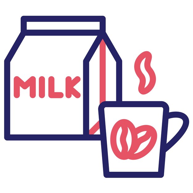 Ilustración del icono vectorial del café del icono de la cafetería