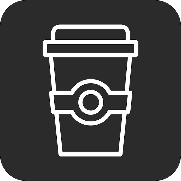 Ilustración del icono vectorial de café para llevar del conjunto de iconos de entrega de alimentos