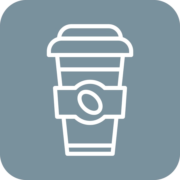 Ilustración del icono vectorial de café para llevar del conjunto de iconos de mañana y desayuno