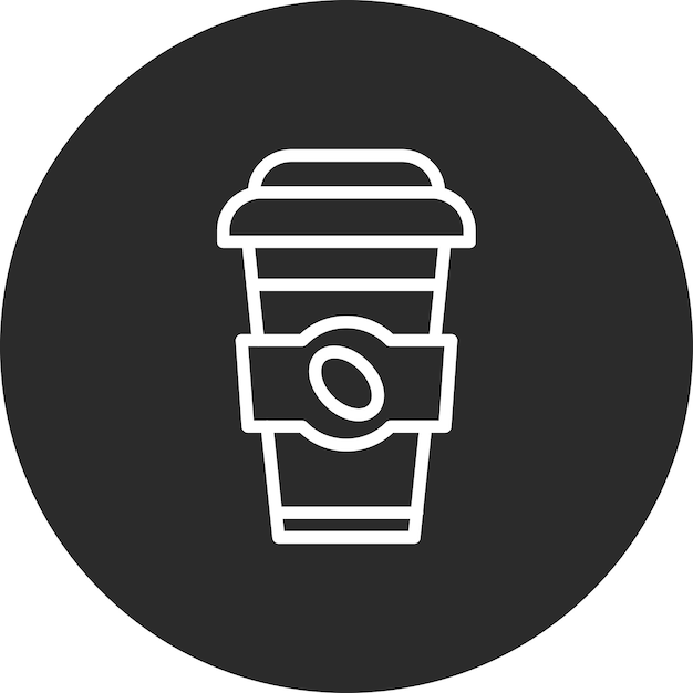 Ilustración del icono vectorial de café para llevar del conjunto de iconos de mañana y desayuno