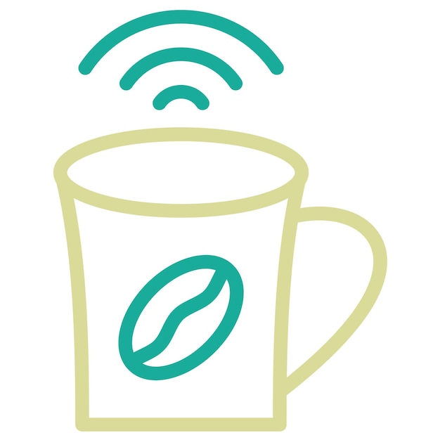 Ilustración del icono vectorial de Cafe Wifi del conjunto de iconos de Coffee Shop