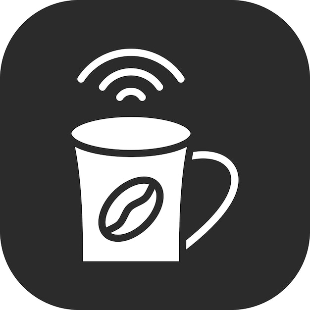 Ilustración del icono vectorial de Cafe Wifi del conjunto de iconos de Coffee Shop