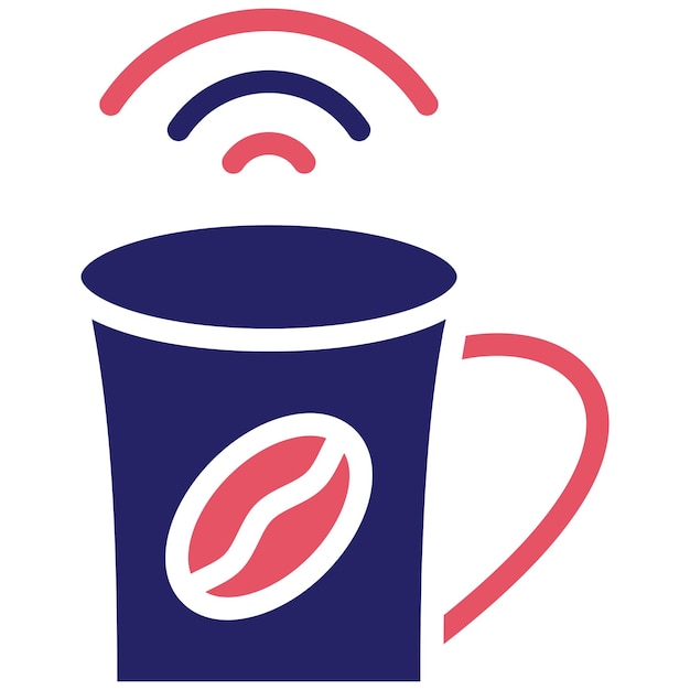 Ilustración del icono vectorial de Cafe Wifi del conjunto de iconos de Coffee Shop