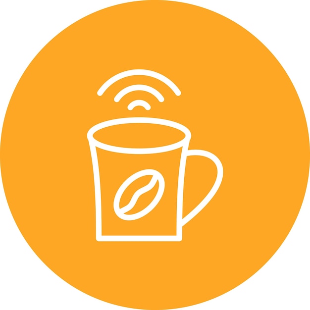 Ilustración del icono vectorial de Cafe Wifi del conjunto de iconos de Coffee Shop