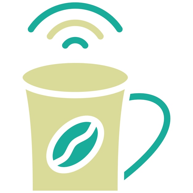 Ilustración del icono vectorial de Cafe Wifi del conjunto de iconos de Coffee Shop