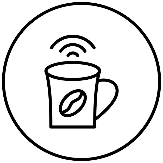 Ilustración del icono vectorial de Cafe Wifi del conjunto de iconos de Coffee Shop