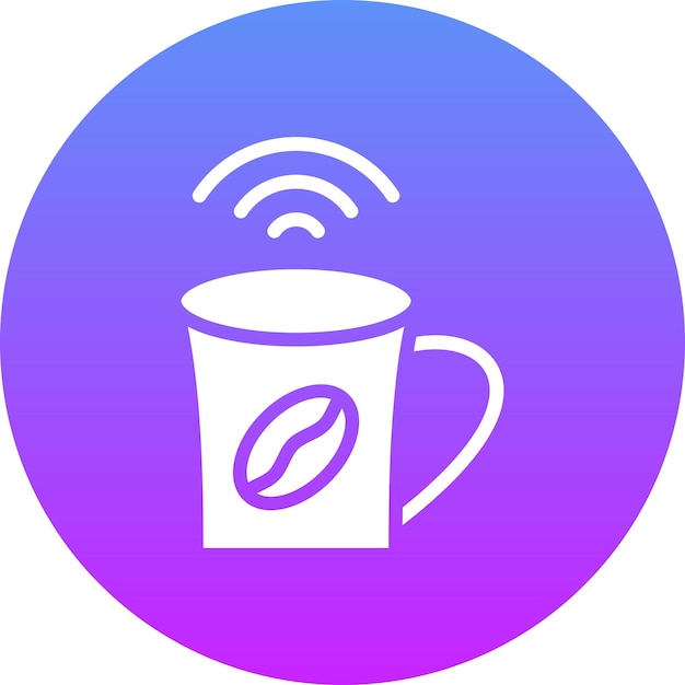 Ilustración del icono vectorial de Cafe Wifi del conjunto de iconos de Coffee Shop
