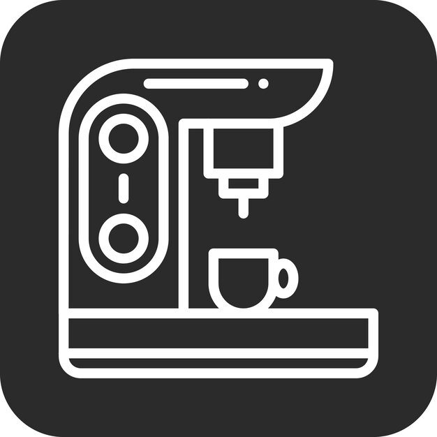 Ilustración del icono vectorial de la cafetera del conjunto de iconos de la mañana y el desayuno