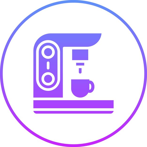 Ilustración del icono vectorial de la cafetera del conjunto de iconos de la mañana y el desayuno