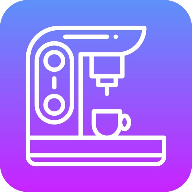 Ilustración del icono vectorial de la cafetera del conjunto de iconos de la mañana y el desayuno