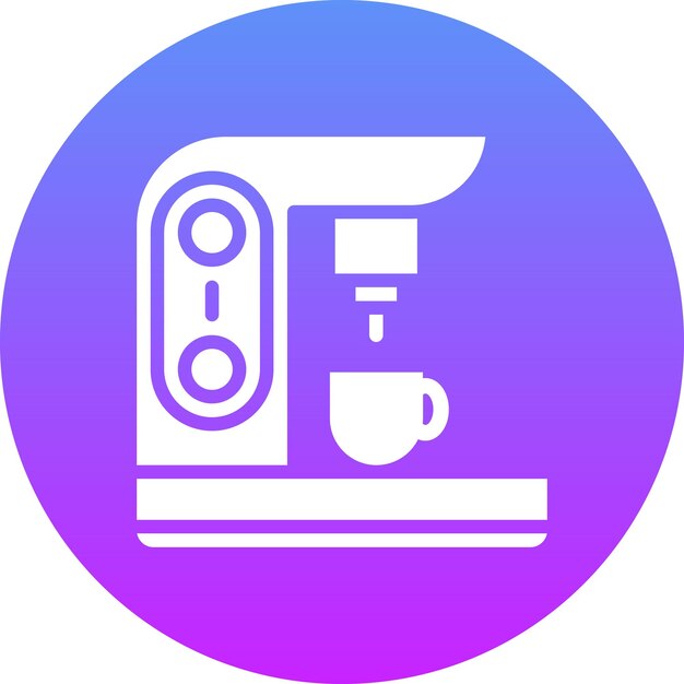 Ilustración del icono vectorial de la cafetera del conjunto de iconos de la mañana y el desayuno