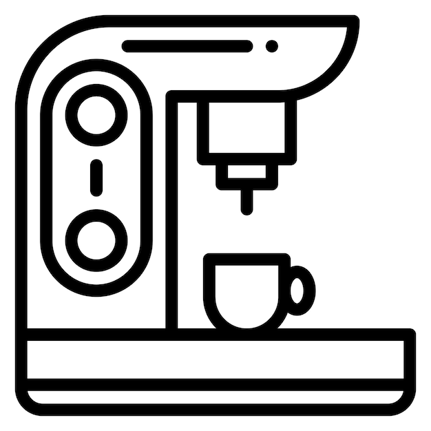 Ilustración del icono vectorial de la cafetera del conjunto de iconos de la mañana y el desayuno