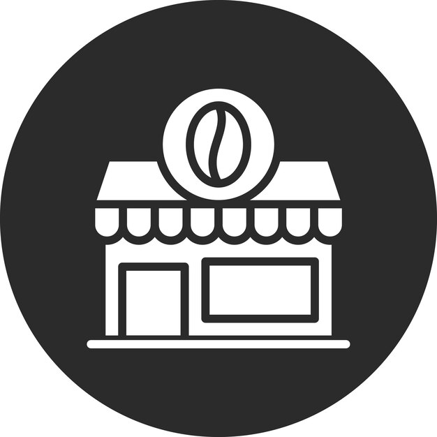 Ilustración del icono vectorial de la cafetería del conjunto de iconos de City Elements