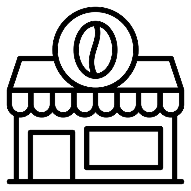 Ilustración del icono vectorial de la cafetería del conjunto de iconos de City Elements