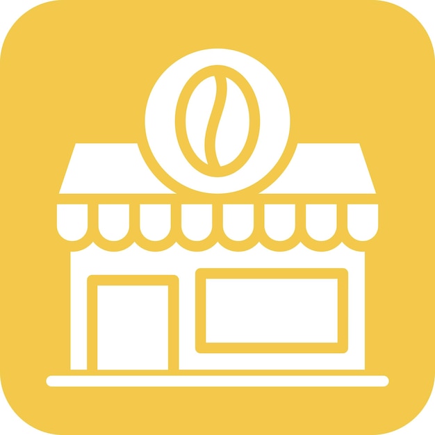 Ilustración del icono vectorial de la cafetería del conjunto de iconos de City Elements