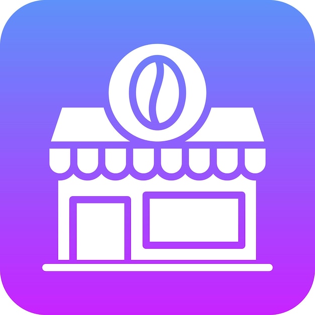 Ilustración del icono vectorial de la cafetería del conjunto de iconos de City Elements