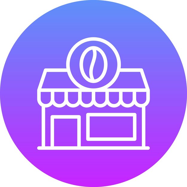 Ilustración del icono vectorial de la cafetería del conjunto de iconos de City Elements