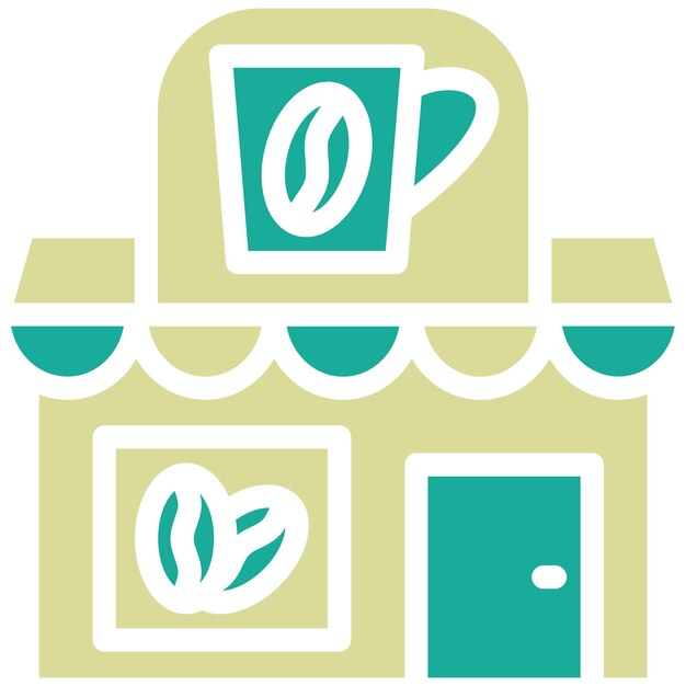 Ilustración del icono vectorial de la cafetería del conjunto de iconos de tiendas y tiendas