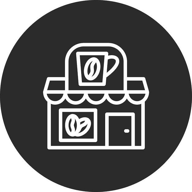 Ilustración del icono vectorial de la cafetería del conjunto de iconos de tiendas y tiendas