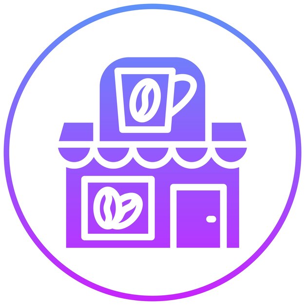 Ilustración del icono vectorial de la cafetería del conjunto de iconos de tiendas y tiendas