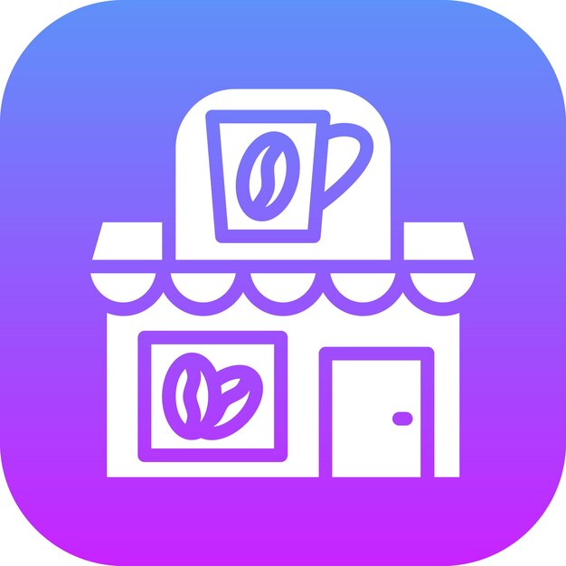 Ilustración del icono vectorial de la cafetería del conjunto de iconos de tiendas y tiendas
