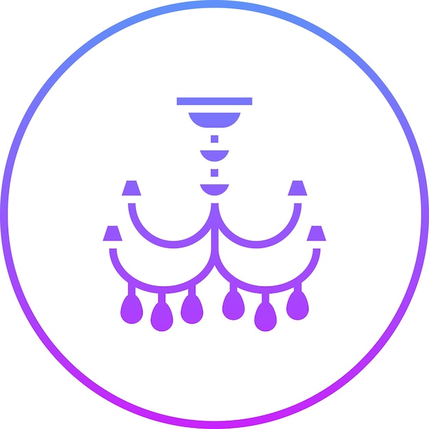 Ilustración del icono vectorial de Cahndelier del conjunto de iconos interiores