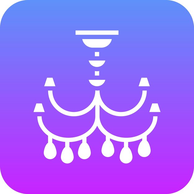Ilustración del icono vectorial de Cahndelier del conjunto de iconos interiores