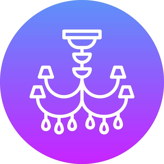 Ilustración del icono vectorial de Cahndelier del conjunto de iconos interiores