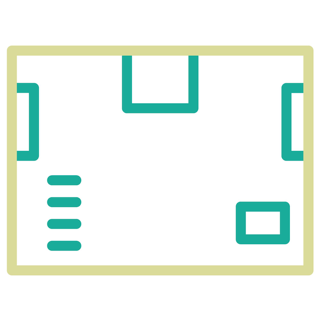 Ilustración del icono vectorial de la caja de carga del conjunto de iconos de entrega y logística