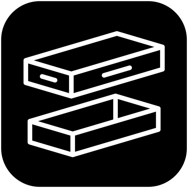 Ilustración de icono vectorial de caja del conjunto de iconos de comercio electrónico de moda